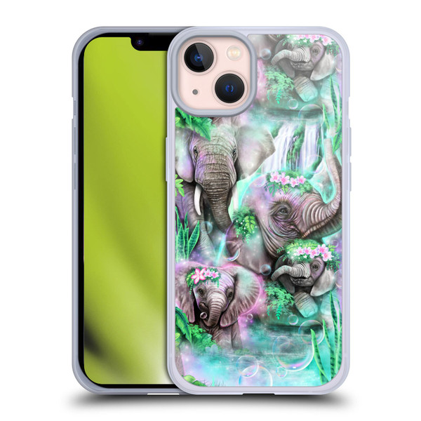 Sheena Pike Animals Daydream Elephants Lagoon Soft Gel Case for Apple iPhone 13