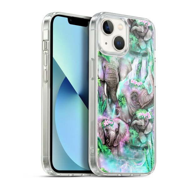 Sheena Pike Animals Daydream Elephants Lagoon Soft Gel Case for Apple iPhone 13