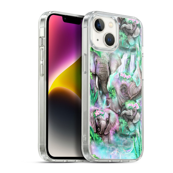 Sheena Pike Animals Daydream Elephants Lagoon Soft Gel Case for Apple iPhone 14