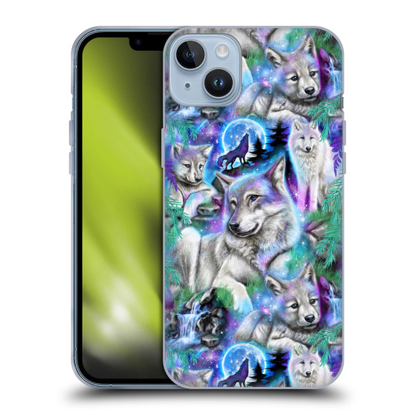 Sheena Pike Animals Daydream Galaxy Wolves Soft Gel Case for Apple iPhone 14 Plus