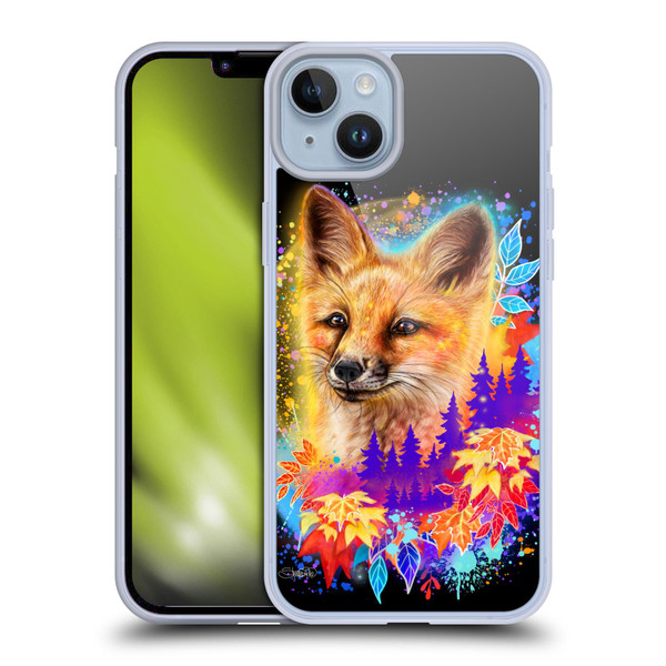 Sheena Pike Animals Red Fox Spirit & Autumn Leaves Soft Gel Case for Apple iPhone 14 Plus