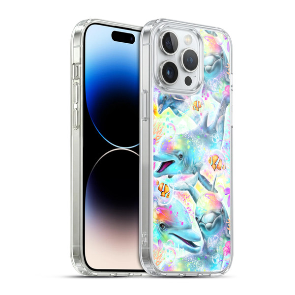 Sheena Pike Animals Rainbow Dolphins & Fish Soft Gel Case for Apple iPhone 14 Pro Max & MagSafe