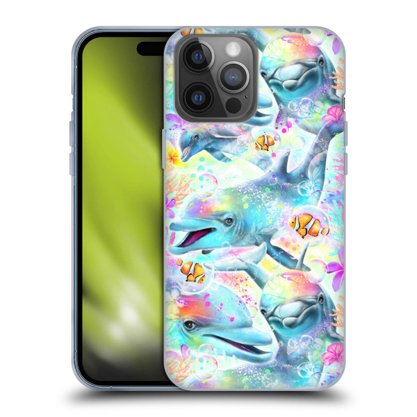 Sheena Pike Animals Rainbow Dolphins & Fish Soft Gel Case for Apple iPhone 14 Pro Max