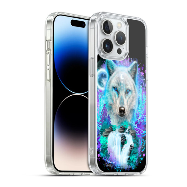 Sheena Pike Animals Winter Wolf Spirit & Waterfall Soft Gel Case for Apple iPhone 14 Pro Max & MagSafe