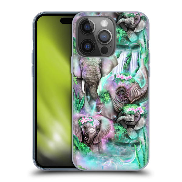 Sheena Pike Animals Daydream Elephants Lagoon Soft Gel Case for Apple iPhone 14 Pro