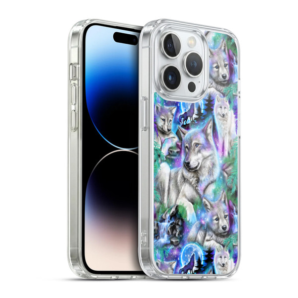 Sheena Pike Animals Daydream Galaxy Wolves Soft Gel Case for Apple iPhone 14 Pro & MagSafe