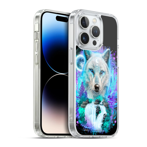 Sheena Pike Animals Winter Wolf Spirit & Waterfall Soft Gel Case for Apple iPhone 14 Pro & MagSafe