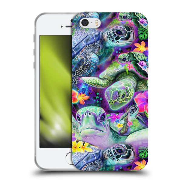 Sheena Pike Animals Daydream Sea Turtles & Flowers Soft Gel Case for Apple iPhone 5 / 5s / iPhone SE 2016