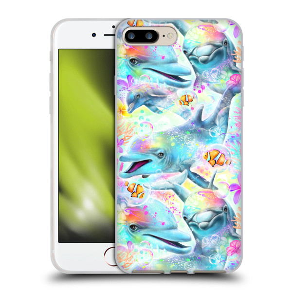 Sheena Pike Animals Rainbow Dolphins & Fish Soft Gel Case for Apple iPhone 7 Plus / iPhone 8 Plus