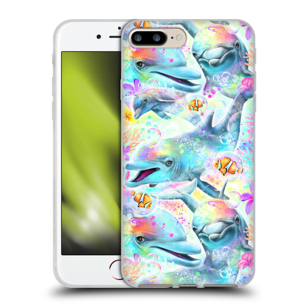 Sheena Pike Animals Rainbow Dolphins & Fish Soft Gel Case for Apple iPhone 7 Plus / iPhone 8 Plus