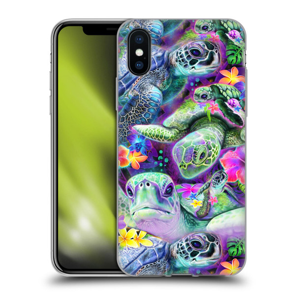 Sheena Pike Animals Daydream Sea Turtles & Flowers Soft Gel Case for Apple iPhone X / iPhone XS