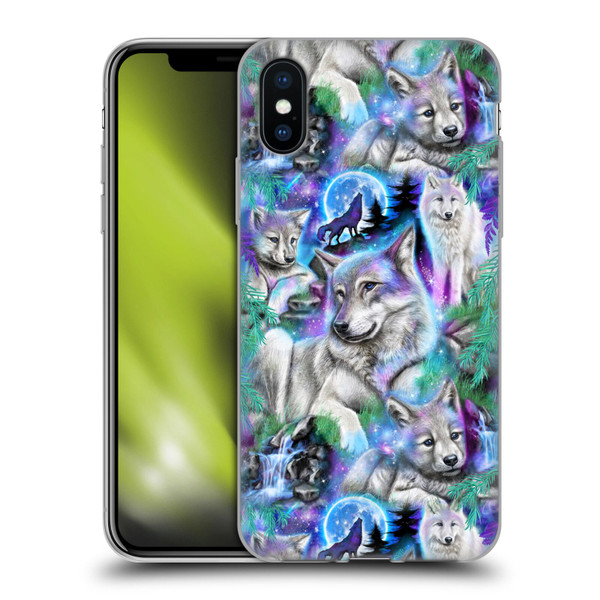 Sheena Pike Animals Daydream Galaxy Wolves Soft Gel Case for Apple iPhone X / iPhone XS
