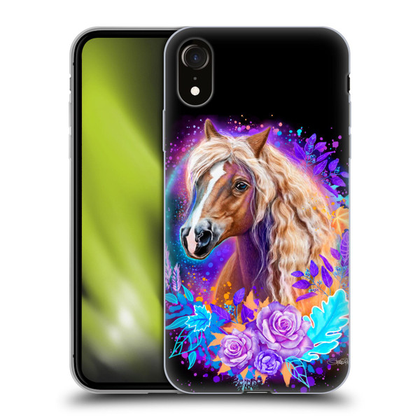 Sheena Pike Animals Purple Horse Spirit With Roses Soft Gel Case for Apple iPhone XR