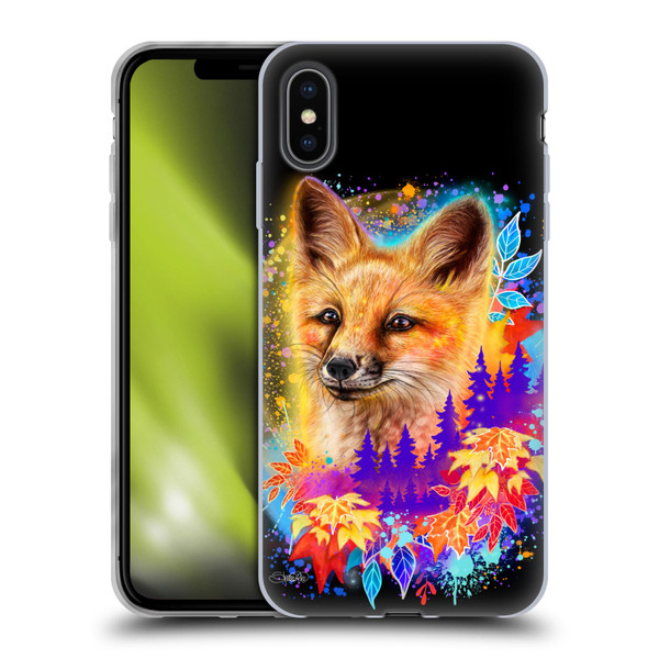 Sheena Pike Animals Red Fox Spirit & Autumn Leaves Soft Gel Case for Apple iPhone XS Max