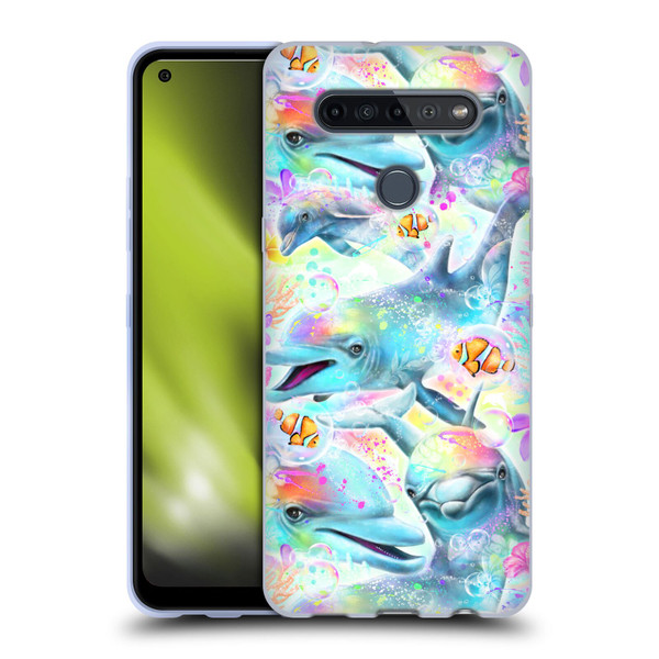 Sheena Pike Animals Rainbow Dolphins & Fish Soft Gel Case for LG K51S