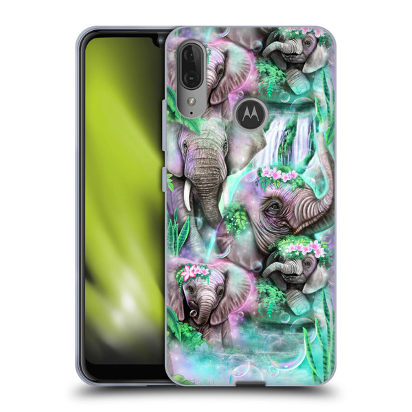 Sheena Pike Animals Daydream Elephants Lagoon Soft Gel Case for Motorola Moto E6 Plus