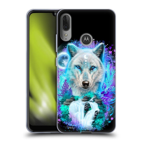 Sheena Pike Animals Winter Wolf Spirit & Waterfall Soft Gel Case for Motorola Moto E6 Plus
