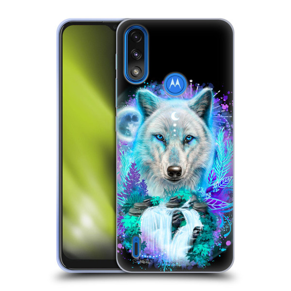 Sheena Pike Animals Winter Wolf Spirit & Waterfall Soft Gel Case for Motorola Moto E7 Power / Moto E7i Power