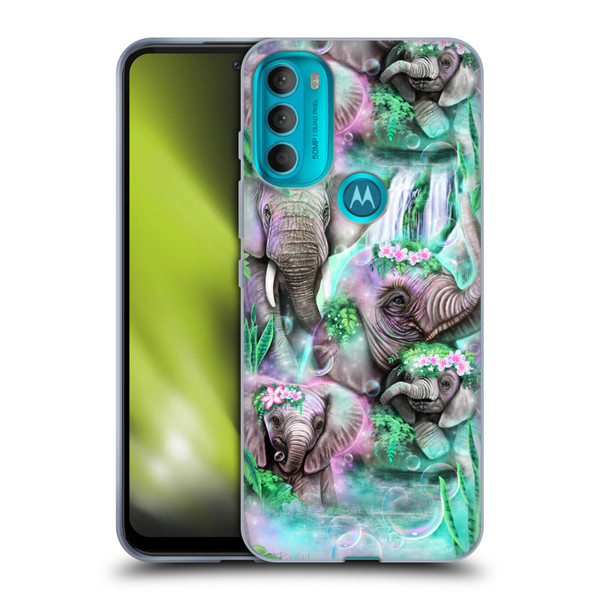 Sheena Pike Animals Daydream Elephants Lagoon Soft Gel Case for Motorola Moto G71 5G