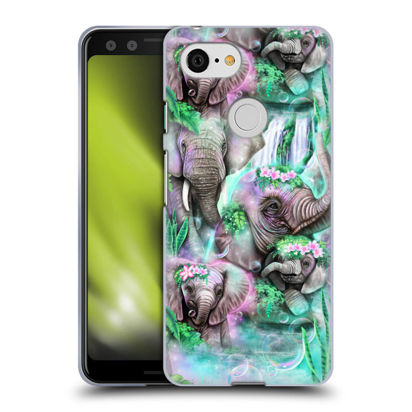 Sheena Pike Animals Daydream Elephants Lagoon Soft Gel Case for Google Pixel 3