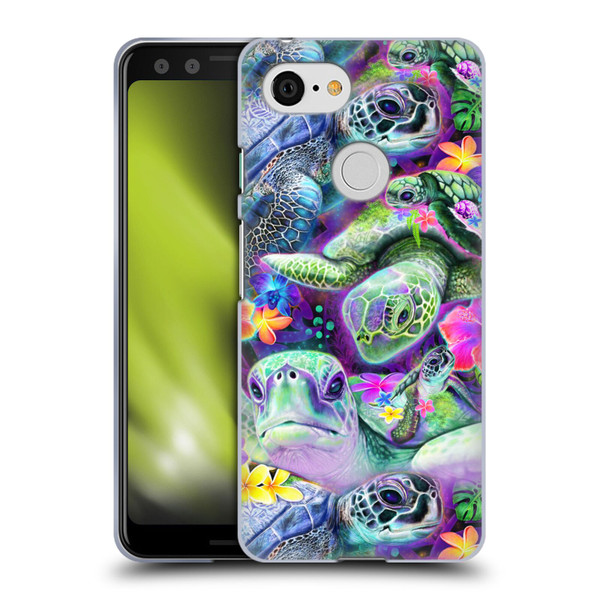 Sheena Pike Animals Daydream Sea Turtles & Flowers Soft Gel Case for Google Pixel 3