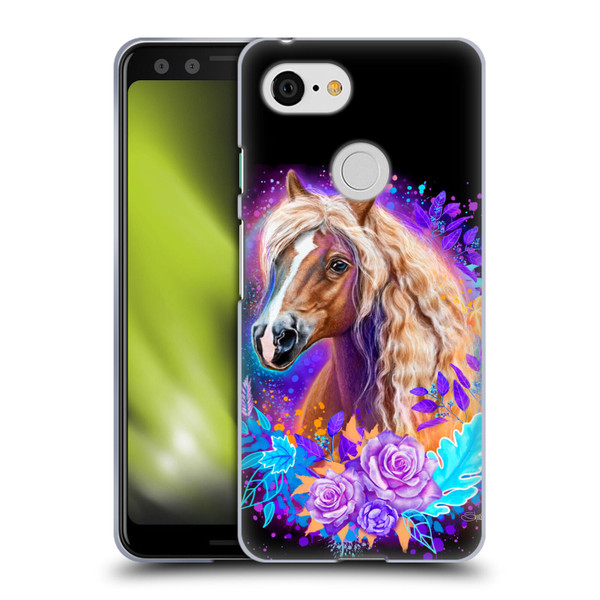 Sheena Pike Animals Purple Horse Spirit With Roses Soft Gel Case for Google Pixel 3