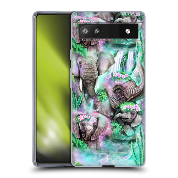 Sheena Pike Animals Daydream Elephants Lagoon Soft Gel Case for Google Pixel 6a