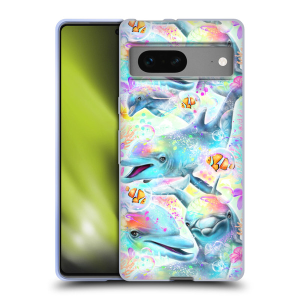 Sheena Pike Animals Rainbow Dolphins & Fish Soft Gel Case for Google Pixel 7
