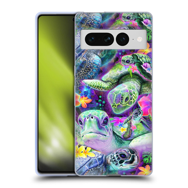 Sheena Pike Animals Daydream Sea Turtles & Flowers Soft Gel Case for Google Pixel 7 Pro