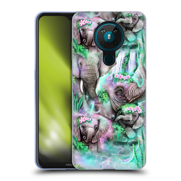 Sheena Pike Animals Daydream Elephants Lagoon Soft Gel Case for Nokia 5.3