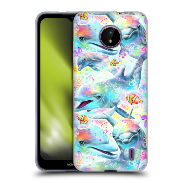 Sheena Pike Animals Rainbow Dolphins & Fish Soft Gel Case for Nokia C10 / C20