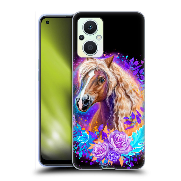 Sheena Pike Animals Purple Horse Spirit With Roses Soft Gel Case for OPPO Reno8 Lite