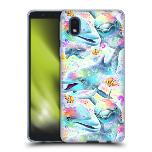 Sheena Pike Animals Rainbow Dolphins & Fish Soft Gel Case for Samsung Galaxy A01 Core (2020)