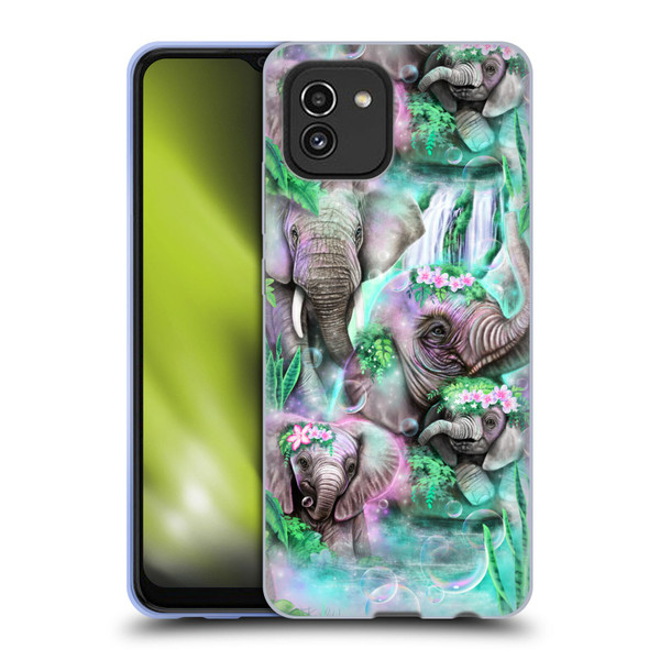 Sheena Pike Animals Daydream Elephants Lagoon Soft Gel Case for Samsung Galaxy A03 (2021)