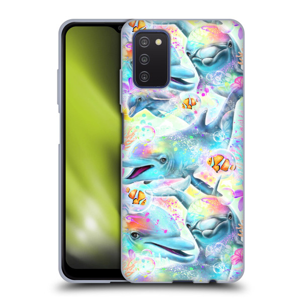 Sheena Pike Animals Rainbow Dolphins & Fish Soft Gel Case for Samsung Galaxy A03s (2021)