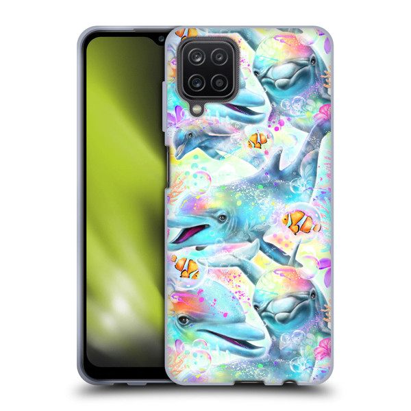 Sheena Pike Animals Rainbow Dolphins & Fish Soft Gel Case for Samsung Galaxy A12 (2020)