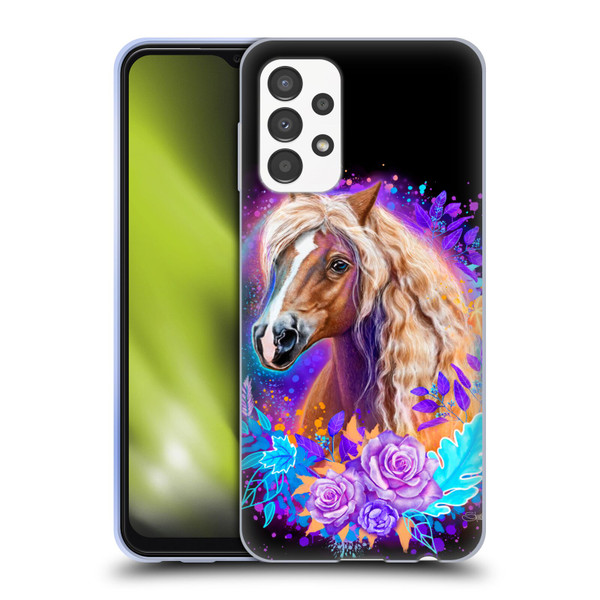 Sheena Pike Animals Purple Horse Spirit With Roses Soft Gel Case for Samsung Galaxy A13 (2022)