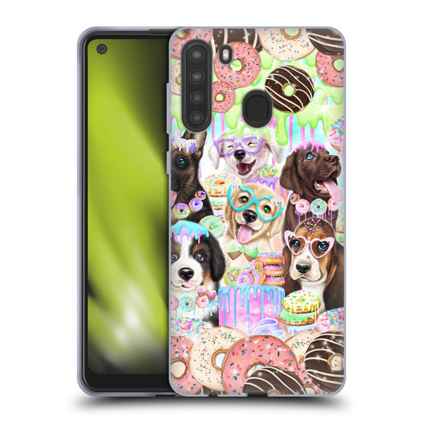 Sheena Pike Animals Puppy Dogs And Donuts Soft Gel Case for Samsung Galaxy A21 (2020)
