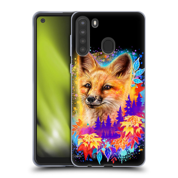 Sheena Pike Animals Red Fox Spirit & Autumn Leaves Soft Gel Case for Samsung Galaxy A21 (2020)