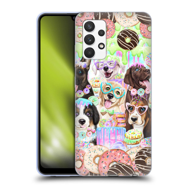 Sheena Pike Animals Puppy Dogs And Donuts Soft Gel Case for Samsung Galaxy A32 (2021)