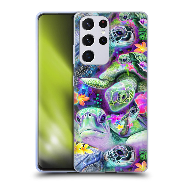 Sheena Pike Animals Daydream Sea Turtles & Flowers Soft Gel Case for Samsung Galaxy S21 Ultra 5G