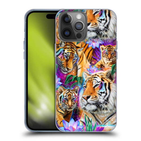 Sheena Pike Big Cats Daydream Tigers With Flowers Soft Gel Case for Apple iPhone 14 Pro Max