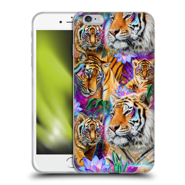 Sheena Pike Big Cats Daydream Tigers With Flowers Soft Gel Case for Apple iPhone 6 Plus / iPhone 6s Plus