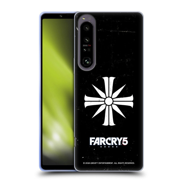 Far Cry 5 Key Art And Logo Distressed Look Cult Emblem Soft Gel Case for Sony Xperia 1 IV