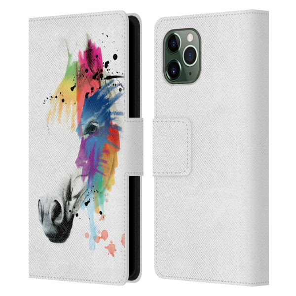 Mark Ashkenazi Animals Horse Portrait Leather Book Wallet Case Cover For Apple iPhone 11 Pro