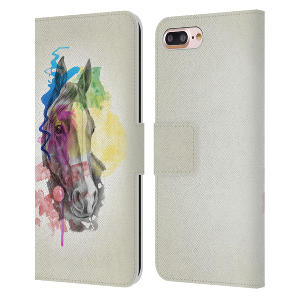 Mark Ashkenazi Animals Horse Leather Book Wallet Case Cover For Apple iPhone 7 Plus / iPhone 8 Plus