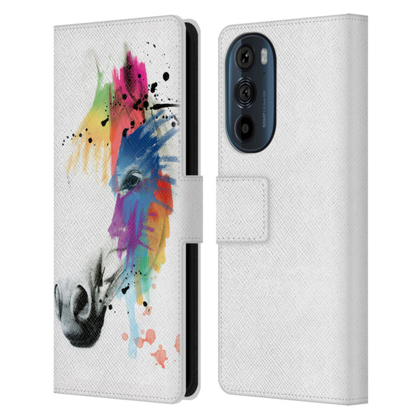 Mark Ashkenazi Animals Horse Portrait Leather Book Wallet Case Cover For Motorola Edge 30