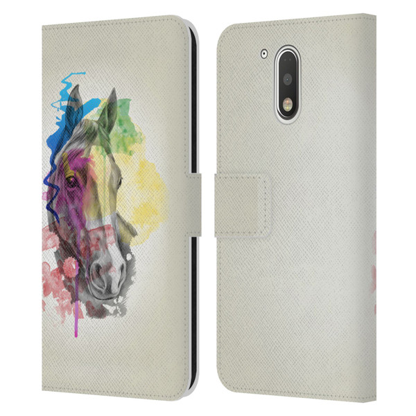Mark Ashkenazi Animals Horse Leather Book Wallet Case Cover For Motorola Moto G41