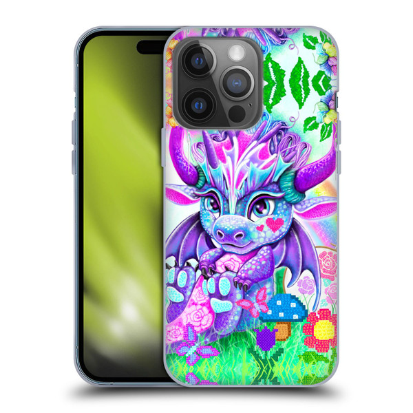 Sheena Pike Dragons Cross-Stitch Lil Dragonz Soft Gel Case for Apple iPhone 14 Pro