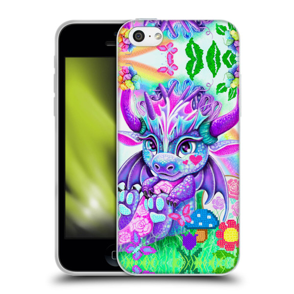 Sheena Pike Dragons Cross-Stitch Lil Dragonz Soft Gel Case for Apple iPhone 5c